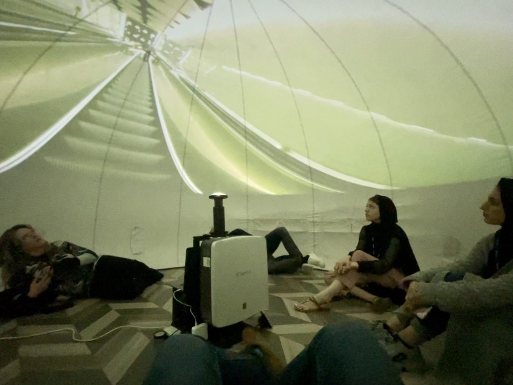 Kate and the IHB team inside a fulldome